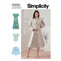 9263 Simplicity Schnittmuster Kleid Top Jacke