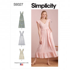 9327 Simplicity Schnittmuster Volantkleid Maxikleid