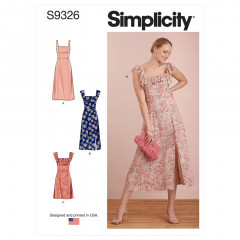 9326 Simplicity Schnittmuster Kleid mit Prinzessnähten