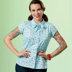 9295 Simplicity Schnittmuster Retro Bluse EASY!