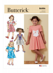 B6886 Butterick Schnittmuster festliches Kinderkleid