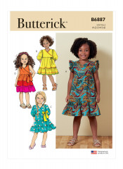 B6887 Butterick Schnittmuster Kinder-Stufenkleid