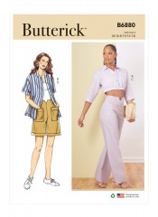 B6880 Butterick Schnittmuster Hose Bluse Shorts