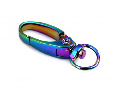 Regenbogenkarabiner mit Rundoese 9mm