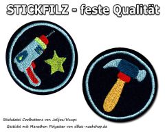 Stickfilz waschbar fest 1mm - schwarz - 20cmx90cm