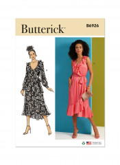 B6926 Butterick Schnittmuster Wickelkleid Volantkleid