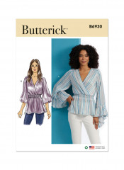 B6930 Butterick Schnittmuster Blusenshirt in Wickeloptik