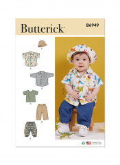 B6949 Butterick Schnittmuster Baby-Kombination für Jungs