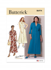 B6974 Butterick Schnittmuster Designer Hemdblusenkleid