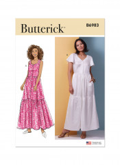 B6983 Butterick Schnittmuster Maxikleid