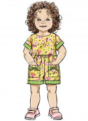 B6987 Butterick Schnittmuster Kinderkleid Kinderoverall