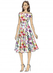 B7006 Butterick Schnittmuster schulterfreies Kleid