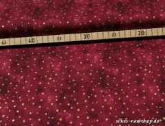 50cm Baumwollstoff BATIK DOTS rot-gold