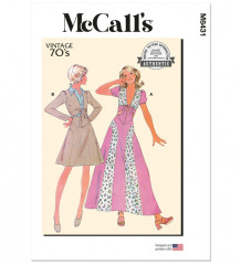 M8431 McCalls Schnittmuster Retro Bluse Rock 70er Jahre