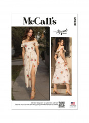 M8503 McCalls Schnittmuster Designerkleid Carmenstil