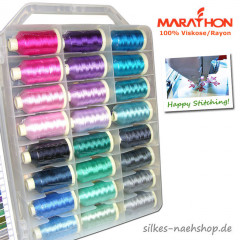 48x MARATHON RAYON MASCHINENSTICKGARN incl. KOFFER