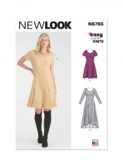 N6765 NewLook Schnittmuster Strickkleid 36-48 EASY!