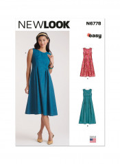 N6778 NewLook Schnittmuster Kleid 36-48 EASY!