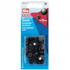 PRYM Anorak Druckknöpfe 15mm schwarz brüniert NFP