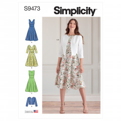 9473 Simplicity Schnittmuster Kleid mit Jacke