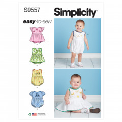 9557 Simplicity Schnittmuster Baby-Sommerstrampler