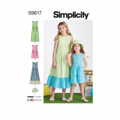 9617 Simplicity Schnittmuster Kinder Sommerkleid Jumpsuit