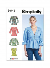 9748 Simplicity Schnittmuster Bluse mit Schößchen