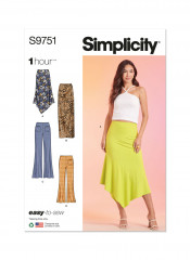 9751 Simplicity Schnittmuster Jerseyrock Jerseyhose EASY