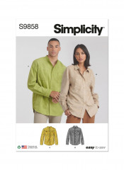 9858 Simplicity Schnittmuster Unisex Hemden EASY!