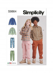 9864 Simplicity Schnittmuster Kinderhemd Kinderhose