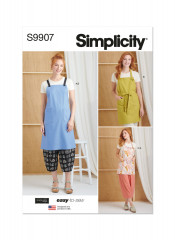 9907 Simplicity Schnittmuster Schürze Hose XS-XXL EASY!