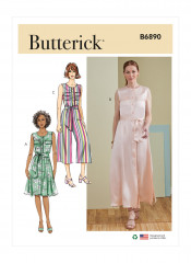 B6890 Butterick Schnittmuster Kleid Overall