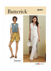 B6901 Butterick Schnittmuster Hose Weste Shorts