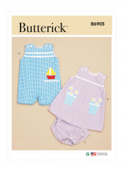 B6905 Butterick Schnittmuster Baby-Kombination