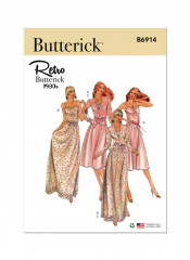 B6914 Butterick Schnittmuster Retro-Kleid 80er Jahre