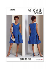 V1949 VOGUE Schnittmuster Designer Cocktailkleid