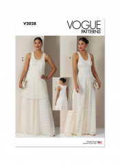 V2028 VOGUE Schnittmuster Abendkleid mit Überkleid