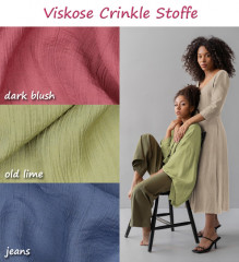 50cm Viskose CRINKLE Stoff Dark Blush